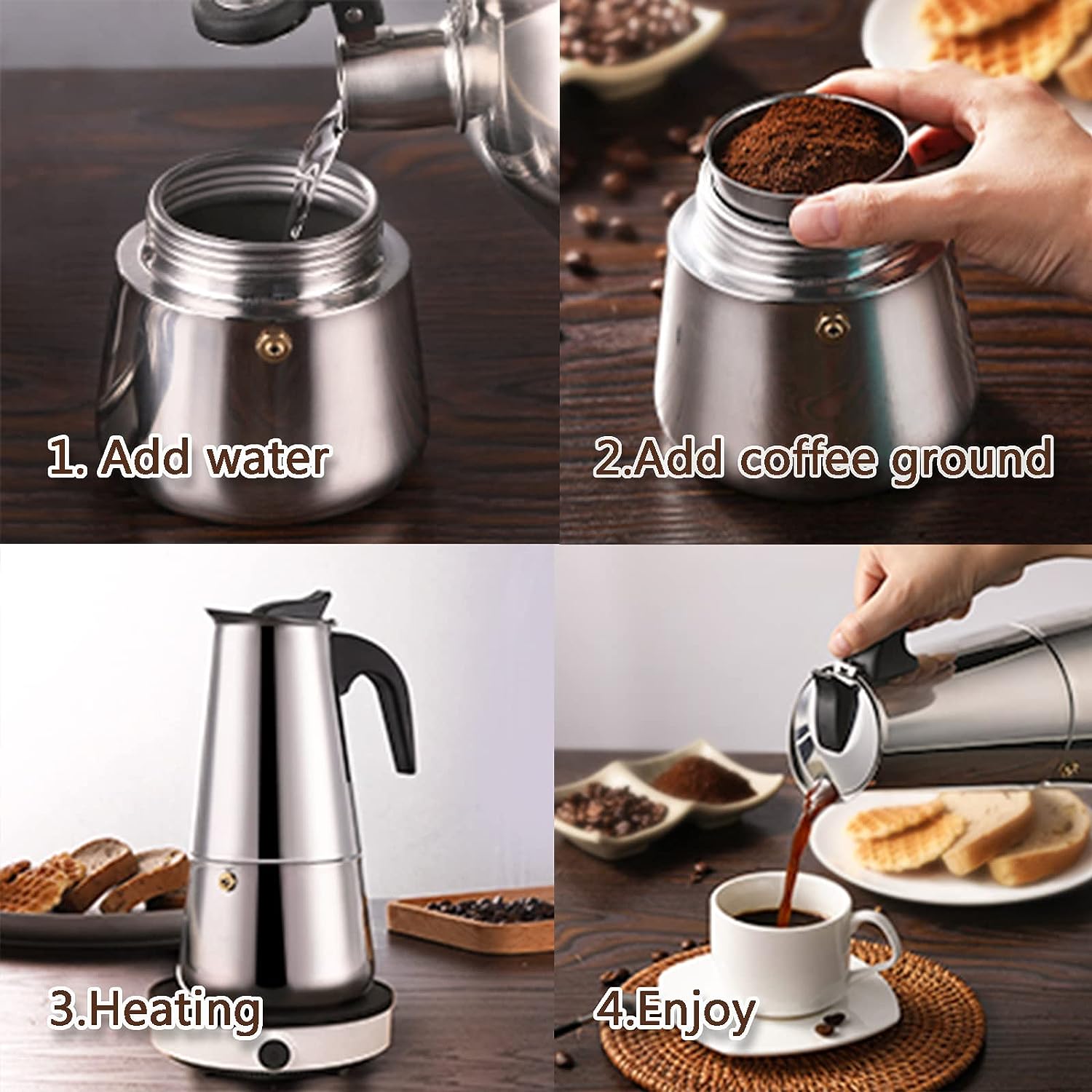 4/6/9 Tasses Moka Pot Caffe Ma - Moka Pot Stove avis et prix